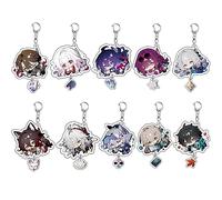 PIGIAOKA Honkai: Star Rail Keychain Set 10pcs Cute Acrylic Figure Keychain Accessories for Charms gift, Anime Merch for Game fans, Colorful, 5.3x5.3cm/2.09'' x 2.09''