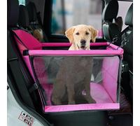 Pigirdle Dog Travel Car Seat Pet Car Booster with Clip-On Safety Leash,Reinforce Support Pipe Anti-Collapse,Portable Collapsible Travel Bags for Dogs Cats or Other Medium Pet Under 50lb,Pink L