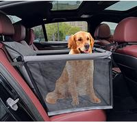 Pigirdle Dog Travel Car Seat Pet Car Booster with Clip-On Safety Leash,Reinforce Support Pipe Anti-Collapse,Portable Collapsible Travel Bags for Dogs Cats or Other Medium Pet Under 50lb,Gray L