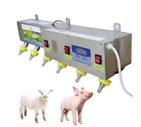 Piglet And Lambs Feeder, Automatic Piglet Feeder with Adjustable Heating, Integrated Mixing System and Sow Sound, with 6 Nipples
