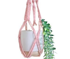 Piglet&Chestnut DIY Plant Hanger Kit, Macrame Beginner Kit, DIY Craft Kit Learn to Macrame UK Made, Pastel Pink