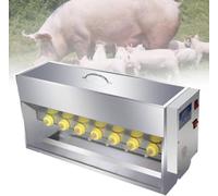 Piglet Feeder - 10/14 Teats Stainless Steel Nursing Station with Nipple Feeders for Piglets and Little Lambs - Includes 14 Nipples