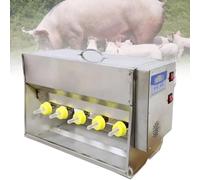 Piglet Feeder - 10/14 Teats Stainless Steel Nursing Station with Nipple Feeders for Piglets and Little Lambs - Includes 14 Nipples