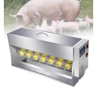Piglet Feeder for Multiple Piglets, Stainless Steel Nursing Station with 10 Teats, Sound Source Simulation, Automatic Power Cut-Off for Efficient Feeding