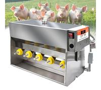 Piglet Feeder with Teats, Sound Simulation, Stainless Steel Nipple Station, Automatic Feeding System for Multiple Piglets, Includes Nursing Bottles