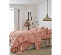 Piglet In Bed Linen Rich Pembroke Stripe Duvet Cover Orange Mix
