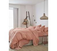 Piglet In Bed Pure Linen Pembroke Stripe Duvet Cover Orange Mix