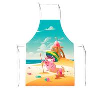 Piglet On A Beach Holiday Junior Apron Warren Reed - Designer Yellow One Size