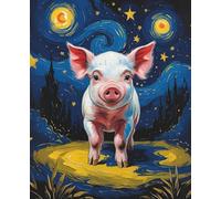 Piglet Under the Stars Notebook: An Impressionist-Style Journal with Starry Sky & Cute Pig Artwork: For pig lovers and rescuers everywhere.