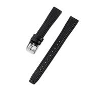 PIGLOLKINY 10/12/14/16mm Cow Leather Watch Strap Ultra-thin Wristbelt For SEIKO SSVW165 Women For Lola Rose With Tool(Black,12mm)