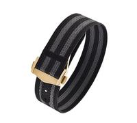 PIGLOLKINY 18/20/22mm Canvas Nylon Strap For Omega For MoonSwatch Ribbed Watch Band Folding Buckle Bracelet(Bond with Buckle3,18mm)