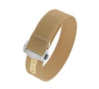 PIGLOLKINY 18/20/22mm Canvas Nylon Strap For Omega For MoonSwatch Ribbed Watch Band Folding Buckle Bracelet(Khaki with Buckle1,22mm)