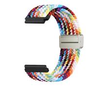 PIGLOLKINY 20/22mm Braided Magnetic Band Fit For Garmin Vivoactive 3 4 5/Venu 2 Plus/Venu 3/Forerunner 255 Music Strap(Colorful,22mm Width)