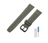 PIGLOLKINY 20/22mm Nylon Canvas Fabric Watch Band Fit for IWC Pilot Spitfire Timezone Top Gun Strap(Green-Black-K10,22mm)