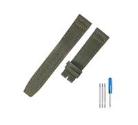 PIGLOLKINY 20/22mm Nylon Canvas Fabric Watch Band Fit for IWC Pilot Spitfire Timezone Top Gun Strap(Green-No Buckle,22mm)