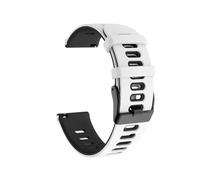 PIGLOLKINY 20/22mm Silicone Strap For Fossil GEN 6 5 5E LTE 44/45mm For Garmin Forerunner 265 255 245 Music Venu 3 Watchband(White Black21,22mm Wristband)