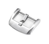 PIGLOLKINY 20mm Soild Stainless Steel Watch Clasp Metal Brushed Silver Button Universal Replacement Watchband Pin Buckle