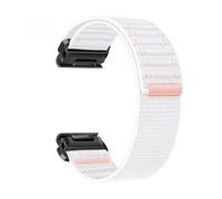 PIGLOLKINY 22/26mm QuickFit Nylon Watch Strap For Garmin Fenix 8 E 7 7X 6 6X Pro Tactix 8/Epix Gen 2 Enduro 3(Pink white,22mm)