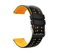 PIGLOLKINY 22mm Sport Slicone Strap Fit For OnePlus Watch 3 2 2R 46mm For OPPO X X2 4 Pro For Mi S4 S3 S1(Black Yellow15)