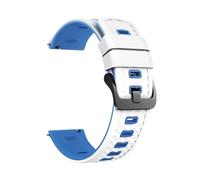 PIGLOLKINY 22mm Sport Slicone Strap Fit For OnePlus Watch 3 2 2R 46mm For OPPO X X2 4 Pro For Mi S4 S3 S1(White blue)