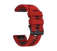PIGLOLKINY 26 22mm Quick Fit Strap For Garmin Instinct 2X Solar Forerunner 970 965 955 Sport Bands Fenix 8 E 7 7X 6 6X Pro 5 5X(Red Black,22mm QuickFit)