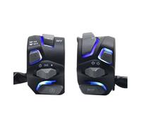 PIGLOLKINY 7/8'' 22mm Handlebar Motorcycle Switches Headlight Warning Light Turn Signal Horn Start Kill Button With LED(Blue)