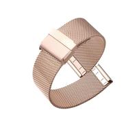 PIGLOLKINY 8/10/12/14/15/16/20/24mm Stainless Steel Watch Strap Straight End Bracelet Mesh Buckle Milanese Loop Band(Rose Gold,10mm)
