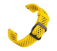 PIGLOLKINY Breathable Silicone 22mm Watch Strap For Garmin D2 Air X15/Venu 3 4 45mm Bracelet(Yellow)