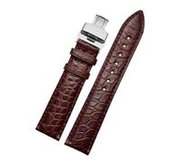 PIGLOLKINY Crocodile Leather Strap Fit For Longines For Omega For Rossini For Citizen For Tissot Butterfly Class Watch Chain(Blue White,17mm-width)