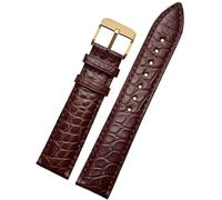 PIGLOLKINY Crocodile Leather Strap Fit For Longines For Omega For Rossini For Citizen For Tissot Butterfly Class Watch Chain(White Light Pur,22mm-width)