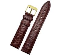 PIGLOLKINY Crocodile Leather Strap Fit For Longines For Omega For Rossini For Citizen For Tissot Butterfly Class Watch Chain(White Light Pin,12mm-width)