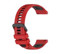 PIGLOLKINY For Garmin Approach J1/Venu 4 3 2 45mm/Forerunner 570 265 255 165/Vivoactive 6 5 Rubber Band Bracelet 20 22mm(Red Black1,1pcs 22mm)