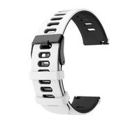PIGLOLKINY For Garmin Approach J1/Venu 4 3 2 45mm/Forerunner 570 265 255 165/Vivoactive 6 5 Rubber Band Bracelet 20 22mm(White Black,1pcs 20mm)