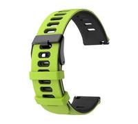 PIGLOLKINY For Garmin Approach J1/Venu 4 3 2 45mm/Forerunner 570 265 255 165/Vivoactive 6 5 Rubber Band Bracelet 20 22mm(Green Black,1pcs 22mm)