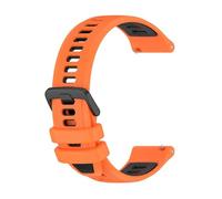 PIGLOLKINY For Garmin Approach J1/Venu 4 3 2 45mm/Forerunner 570 265 255 165/Vivoactive 6 5 Rubber Band Bracelet 20 22mm(Black Orange1,1pcs 22mm)