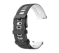 PIGLOLKINY For Garmin Approach J1/Venu 4 3 2 45mm/Forerunner 570 265 255 165/Vivoactive 6 5 Rubber Band Bracelet 20 22mm(Black White,1pcs 20mm)