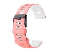 PIGLOLKINY For Garmin Approach J1/Venu 4 3 2 45mm/Forerunner 570 265 255 165/Vivoactive 6 5 Rubber Band Bracelet 20 22mm(Pink White,1pcs 20mm)