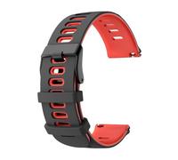 PIGLOLKINY For Garmin Approach J1/Venu 4 3 2 45mm/Forerunner 570 265 255 165/Vivoactive 6 5 Rubber Band Bracelet 20 22mm(Black Red,1pcs 22mm)