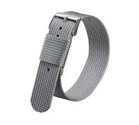 PIGLOLKINY Nylon Watch Band 18/20/22mm Braided Strap For Seiko For Omega Men's Fabric Bracelet Wristbelt(Grey,20MM_BLACK BUCKLE)