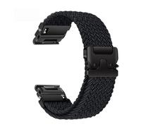 PIGLOLKINY Nylon Watch Strap For Garmin Forerunner 965 265 255 Fenix 8 7 7pro 6 Tactix 7Pro Venu 4/3/2 Braided Loop Watchband(Black graphite,20mm)
