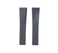 PIGLOLKINY Quick Release FKM Fluororubber Watch Strap For Seiko For Blancpain For Omega Accessories Wristband 20mm 22mm(Grey,20MM_BLACK BUCKLE)