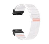 PIGLOLKINY QuickFit Nylon Watch Strap For Garmin Fenix 8 E 7 7X 6 6X Pro Forerunner255 265 955 Watchbband 22mm 26mm(Pink white,22mm)