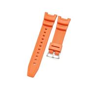 PIGLOLKINY Resin Silicone Watch Strap For Casio G-SHOCK SGW-100/200/300 Watchband Concave Sport Waterproof Bracelet(Orange,24MM_STEEL BUCKLE)