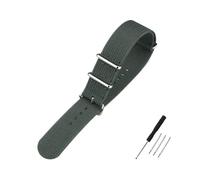 PIGLOLKINY Ribbed Watch Strap 20mm 22mm 18mm Rugged Nylon Straps Retro Watchband Braid Ballistic Fabric Bands(GRAY,22mm)