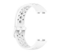 PIGLOLKINY Silicone Strap For Huawei Band 10 9 8 Replacement Sport Breathable Hollow-out Bracelet(White)