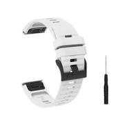 PIGLOLKINY Silicone Watch Strap 26mm 22mm QuickFit For Garmin Band Fenix 8 7X 7 7S 6X 6 Pro 5 5X Epix 2 Forerunner 965 955 945 Instinct(D-White,26MM)