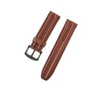 PIGLOLKINY Universal Watch Strap 20mm 22mm 24mm Replacement Cow Leather Band For Samsung For Huawei For Xiaomi(Red brown,22MM_BLACK BUCKLE)