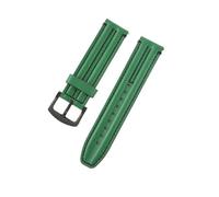 PIGLOLKINY Universal Watch Strap 20mm 22mm 24mm Replacement Cow Leather Band For Samsung For Huawei For Xiaomi(Green,22MM_BLACK BUCKLE)
