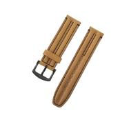 PIGLOLKINY Universal Watch Strap 20mm 22mm 24mm Replacement Cow Leather Band For Samsung For Huawei For Xiaomi(FM brown,22MM_BLACK BUCKLE)
