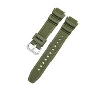 PIGLOLKINY Watch Strap 18mm For CASIO AE1200 / 1300 1000 W-219 Silicone Rubber Band Men's Wristband Bracelet Accessorie(Army Green S)
